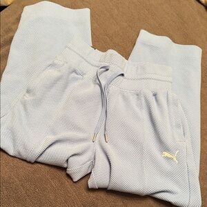 Puma Sky Blue Textured Sweatpants size small